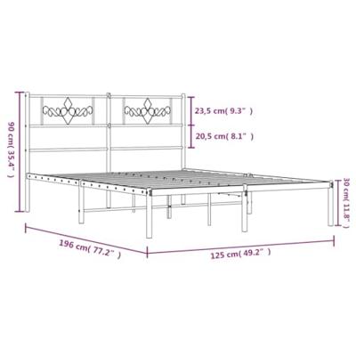 Bedframe met hoofdbord metaal zwart 120x190 cm Bedframe met hoofdbord metaal zwart 120x190 cm