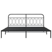 Bedframe met hoofdbord metaal zwart 200x200 cm - thumbnail