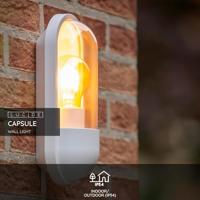 Lucide CAPSULE - Wandlamp Binnen/Buiten - 1xE27 - IP54 - Wit - thumbnail