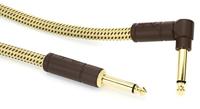 Fender Deluxe Cables instrumentkabel 7.5m geel recht+haaks - thumbnail