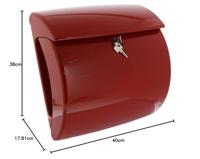 Burg-Wächter Piano kunststof brievenbus - rood - thumbnail