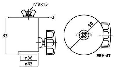 Monacor EBH-47 Statiefadapter