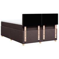 Boxspring met matras stof donkerbruin 140x200 cm - thumbnail
