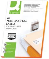 Q-CONNECT etiketten, wit, ronde hoeken, 99,1 x 33,9 mm, 100 vel, 16 etiketten per vel - thumbnail