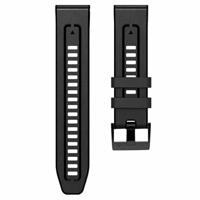 By Qubix - leer + siliconen bandje - Donkergrijs - Compatible met Garmin Instinct 3 / Instinct E - 45mm - Compatible Garmin bandje - Bandbreedte: 22mm - thumbnail