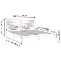 Bedframe extra lang zonder matras massief hout wit 200x220 cm - thumbnail