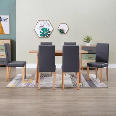 vidaXL Eetkamerstoelen 6 st kunstleer grijs