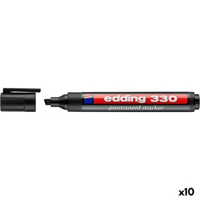Permanente markeerstift Edding 330 Zwart (10 Stuks) Permanente markeerstift Edding 330 Zwart (10 Stuks)