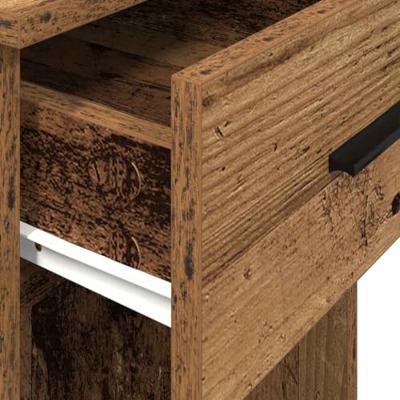 Computertorenstandaard met lade 35x45x77 cm oud houtkleurig
