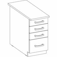 Onderkast 4 laden met werkblad - Mat grijs - L 40 x D 51,6 x H 85 cm - LASSEN - thumbnail