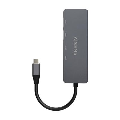 AISENS USB3.2 Gen1 5G USB-C, USB-C/M-2 x USB-C/H-2 x USB-A/H, grijs, 15 cm