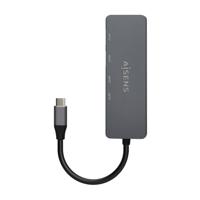 AISENS USB3.2 Gen1 5G USB-C, USB-C/M-2 x USB-C/H-2 x USB-A/H, grijs, 15 cm - thumbnail