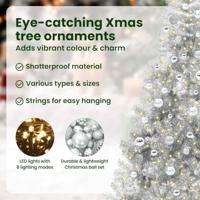 VidaXL Kunstmatig voorverlicht kerstboom met 300 led zilver 210 cm pet - thumbnail