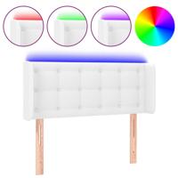Hoofdbord LED 103x16x78/88 cm kunstleer wit - thumbnail
