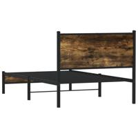 Bedframe zonder matras metaal gerookt eikenkleurig 180x200 cm - thumbnail