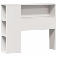 Bed met boekenkast zonder matras grenenhout wit 90x200 cm - thumbnail