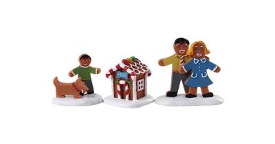 Kerstfiguur Fido s new house set of 3 LEMAX - Lemax