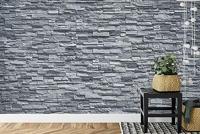Fotobehang - Stenen leisteen in grijstinten, te koop in 2 maten, Premium print, incl behanglijm - thumbnail