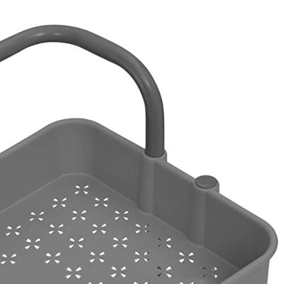 VidaXL Keukentrolley 3-laags 42x35x85 cm ijzer en abs grijs