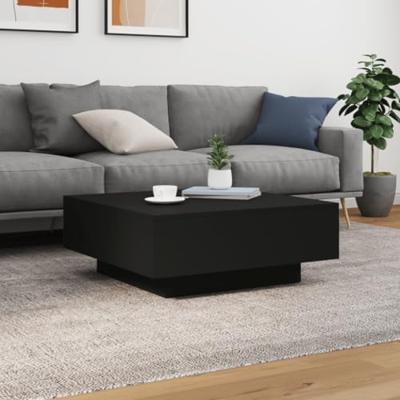 Salontafel 80x80x31 cm spaanplaat zwart