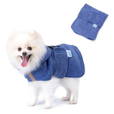 Nobleza Badjas voor hond en kat - Microvezel - Maat S - 40 cm - Blauw
