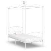 Hemelbedframe metaal wit 100x200 cm - thumbnail