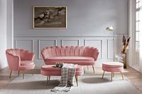 Artistiq Hocker 'Loulou' Velvet, kleur Roze - thumbnail