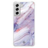 Samsung Galaxy S21 FE shockproof hoesje - Marmer paars - thumbnail