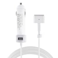 60W 5.1 V 2.1 een USB-interface auto-oplader met 16.5 V een T MagSafe 2 interface data kabel (wit) - thumbnail