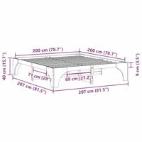 Bedframe met opslag Bruin 200 x 200 cm Massief grenenhout - thumbnail