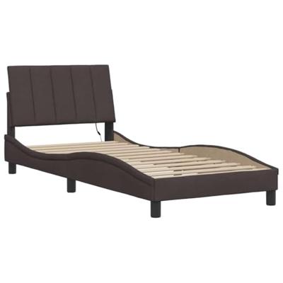 Bedframe zonder matras "Hanko" 90x190 cm stof donkerbruin