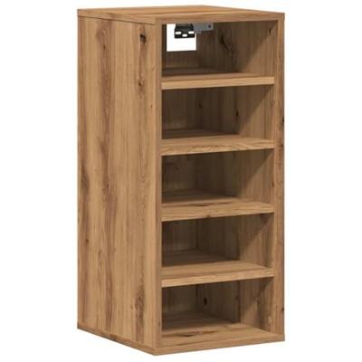 VidaXL Schoenenkasten 2 st 32x35x70 cm bewerkt hout artisanaal eiken VidaXL Schoenenkasten 2 st 32x35x70 cm bewerkt hout artisanaal eiken