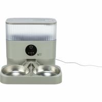 Trixie voerbak / drinkbak dubbel voor #24347 kunststof / rvs wit - thumbnail