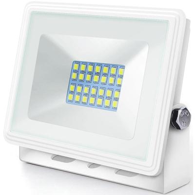 LED Bouwlamp 20W - Schijnwerper 6400K - IP65 Waterdicht - Mat Wit Aluminium