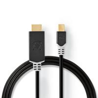 Mini-DisplayPort - HDMI-Kabel | Mini-DisplayPort Male - HDMI Male | 2,0 m | Antraciet - thumbnail
