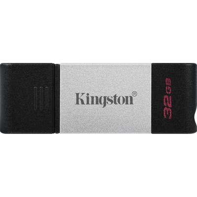 Kingston Technology DataTraveler 80 USB flash drive 32 GB USB Type-C 3.2 Gen 1 (3.1 Gen 1) Zwart, Zilver