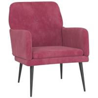 Fauteuil 62x79x79 cm fluweel wijnrood - thumbnail