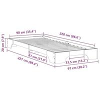 Bedframe met opslag Bruin 90 x 220 cm Massief grenenhout - thumbnail