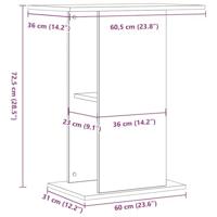 Aquariumstandaard 36x60,5x72,5 cm bewerkt hout artisanaal eiken - thumbnail