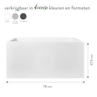 Elho Vivo Next plantenbak met wielen 80cm wit - thumbnail