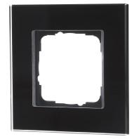 Gira Esprit afdekraam 1-voudig zwartglas rechte hoeken