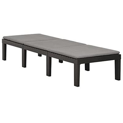 vidaXL Ligbed met kussen kunststof antracietkleurig