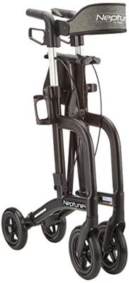 Rollator Neptune lichtgewicht (7,1 kg) | Incl. Fleshouder, Stokhouder, Rugband en tas | Mat-zwart | PR30265-BK | Able2