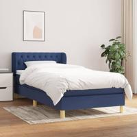 Boxspring met matras stof blauw 100x200 cm - thumbnail