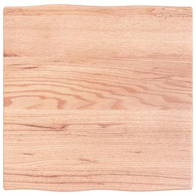 Tafelblad natuurlijke rand 60x60x2 cm eikenhout lichtbruin
