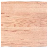 Bureaublad 60x60x2 cm behandeld massief eikenhout lichtbruin - thumbnail