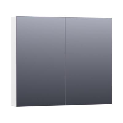 Brauer Impress Deluxe Spiegelkast - 80 cm - met interne en externe Verlichting - 2 Dubbelzijdige Spiegeldeuren - Mat Wit