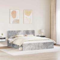 Bedframe met hoofdeinde Beton 180 x 200 cm Massief grenenhout - thumbnail