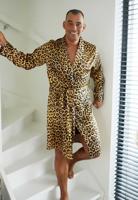 Satijnen kamerjas pantermotief - heren - thumbnail