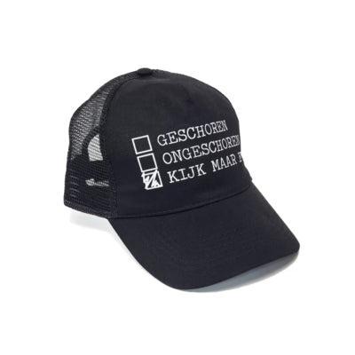 Trucker cap met tekst zwart 30 cm | 10 stuks